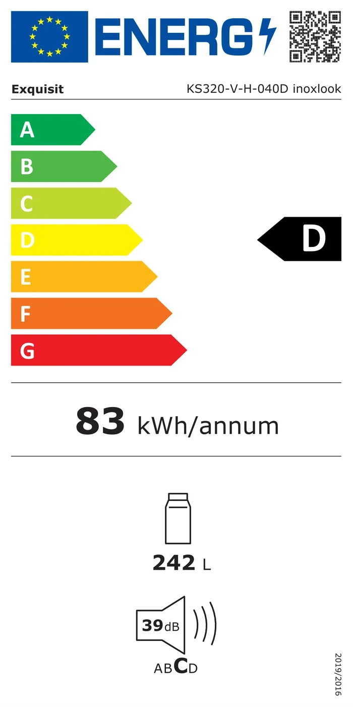 EU-Energielabel – Energieeffizienzklasse D