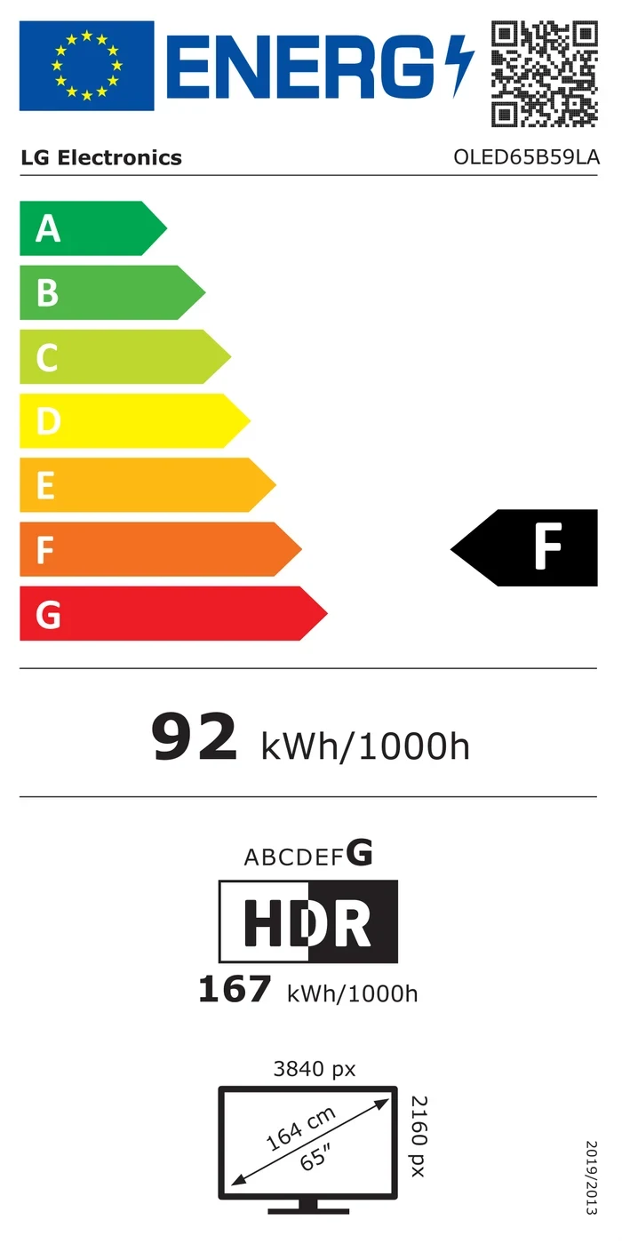 EU-Energielabel – Energieeffizienzklasse F