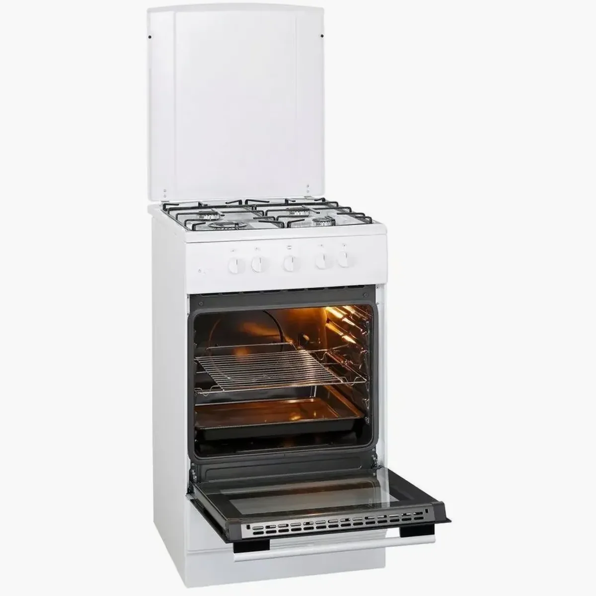 Amica SHGG 11559 W Gas-Standherd, 4 Brenner, hohe Leistung, elegantes Design 2