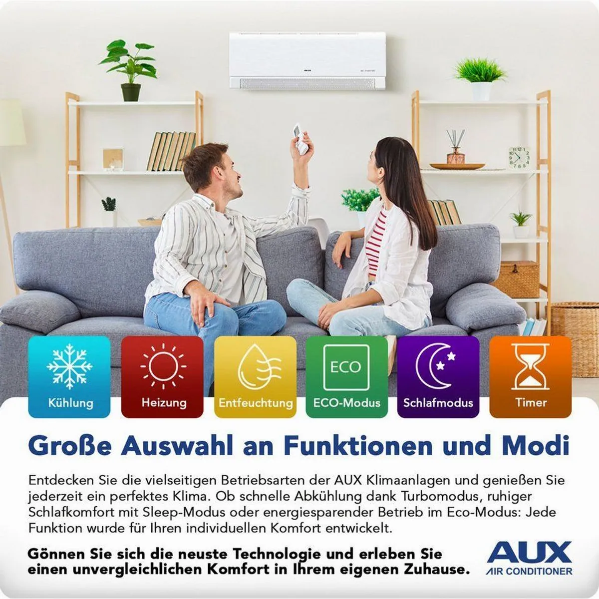 AUX Multi Split Klimaanlage Set, App-Steuerung, R32 Kühlung & Heizung 3