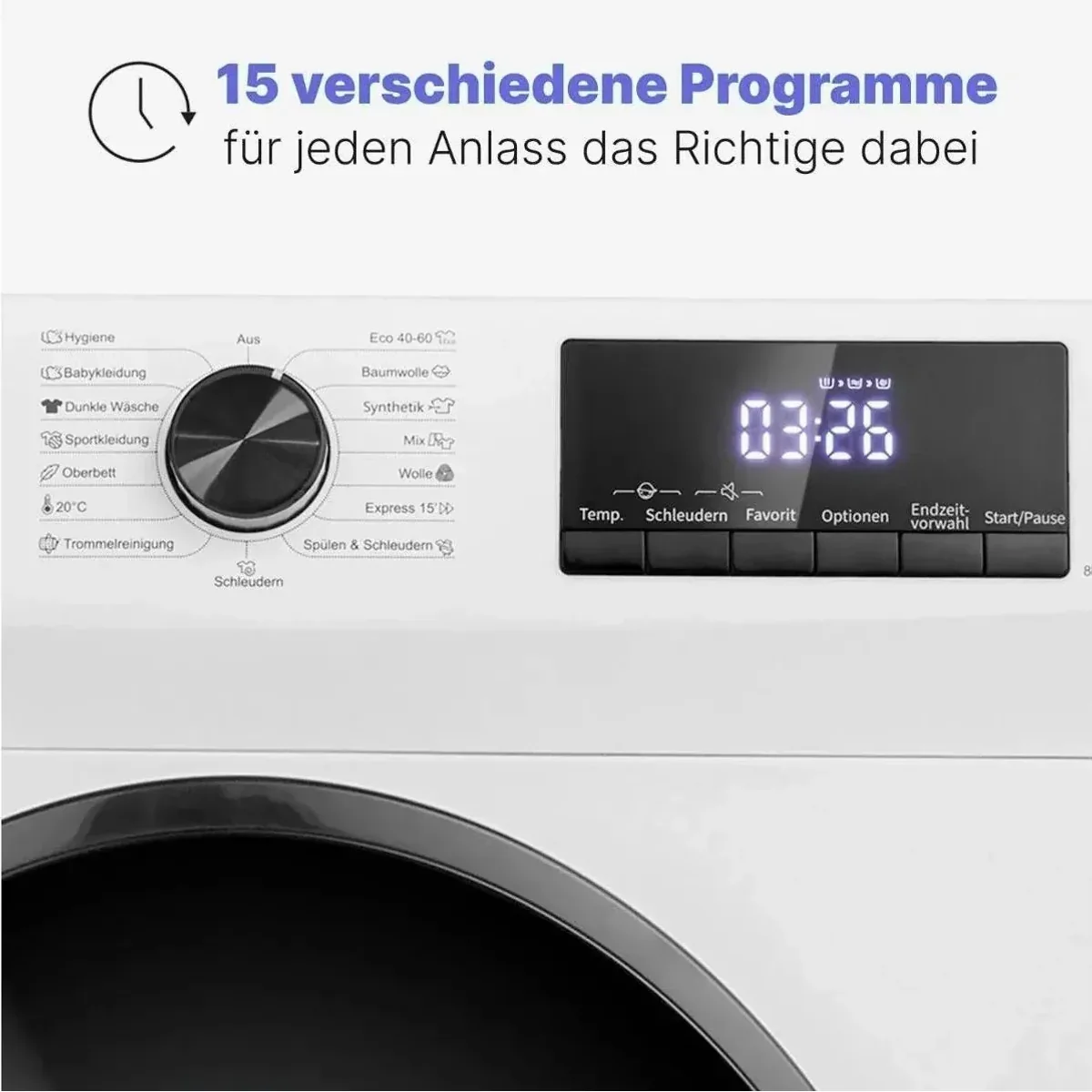BOMANN WA 7185 WS Waschmaschine, 8 kg, 1400 U/min, vielseitige Programme 4