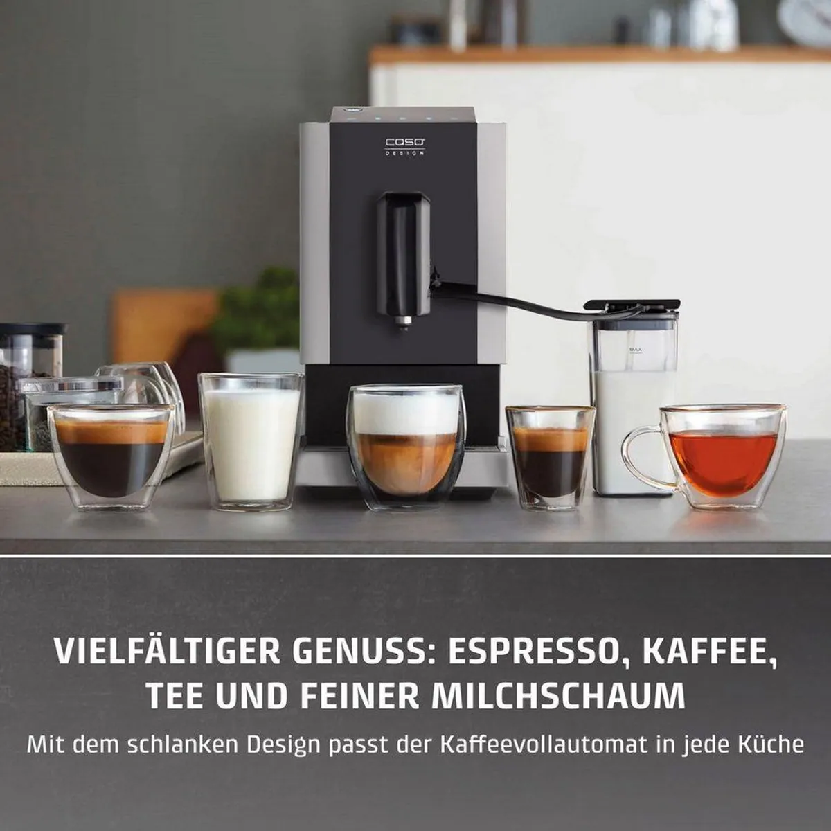 Caso Kaffeevollautomat Café Crema Touch, einfache Bedienung, herausnehmbare Brüheinheit, platzsparendes Design 3
