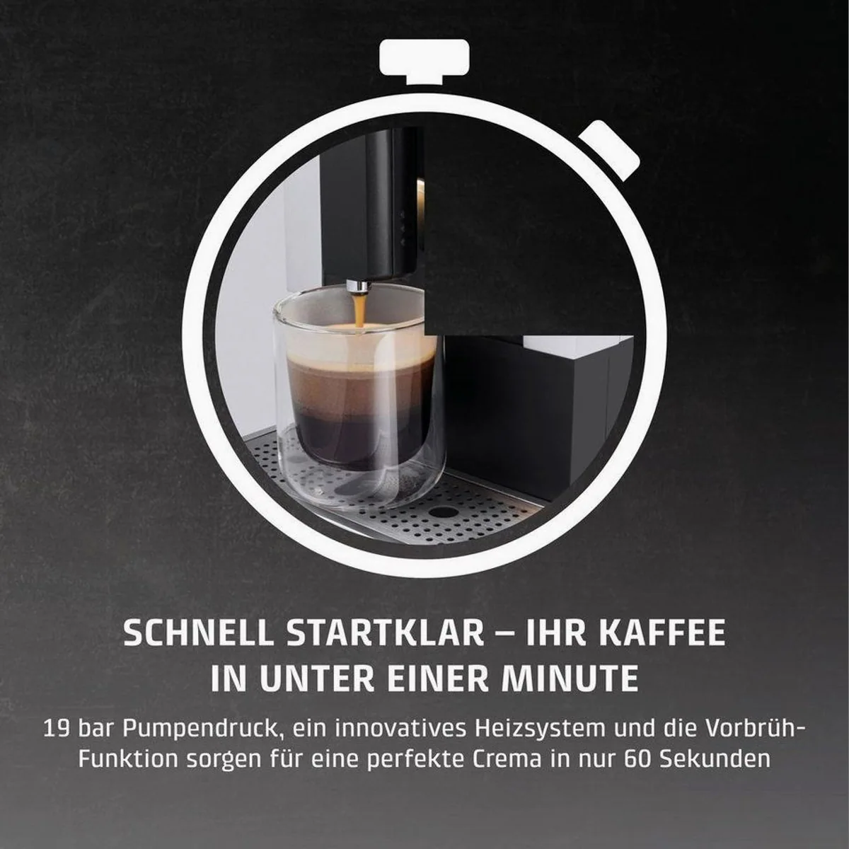 Caso Kaffeevollautomat Café Crema Touch, einfache Bedienung, herausnehmbare Brüheinheit, platzsparendes Design 4
