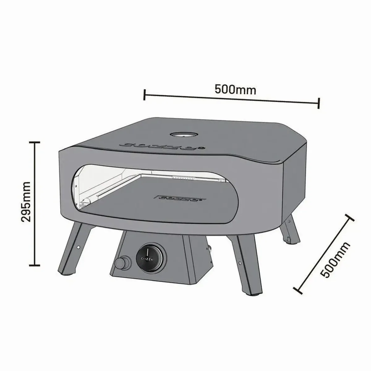 COZZE Gas-Pizzaofen Classic 13", 450°C Backtemperatur, tragbar 5