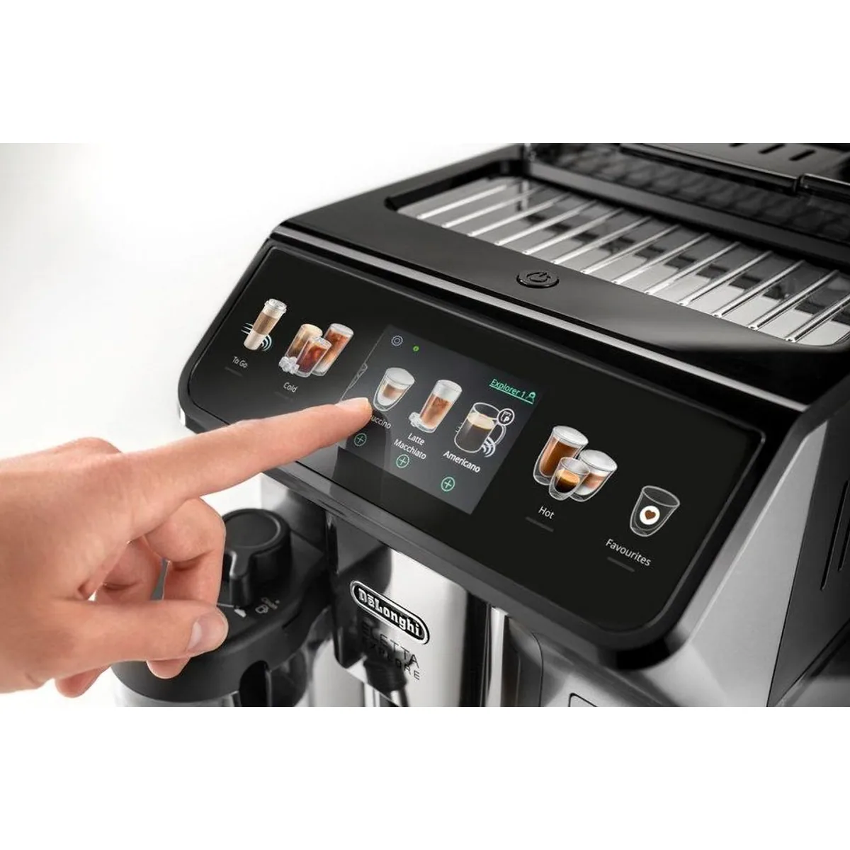 De'Longhi Eletta Explore ECAM450.55.S, 40 Rezepte, kalter Milchschaum, 3,5" Touch-Display 4