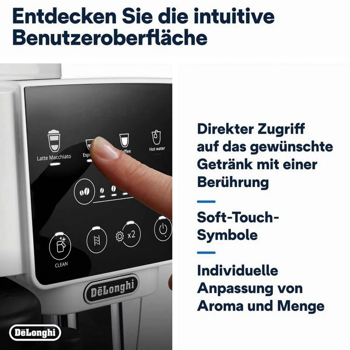 De'Longhi Kaffeevollautomat Magnifica Start ECAM220.61.W, 4 Rezepte, perfekter Milchschaum, einfache Bedienung 5