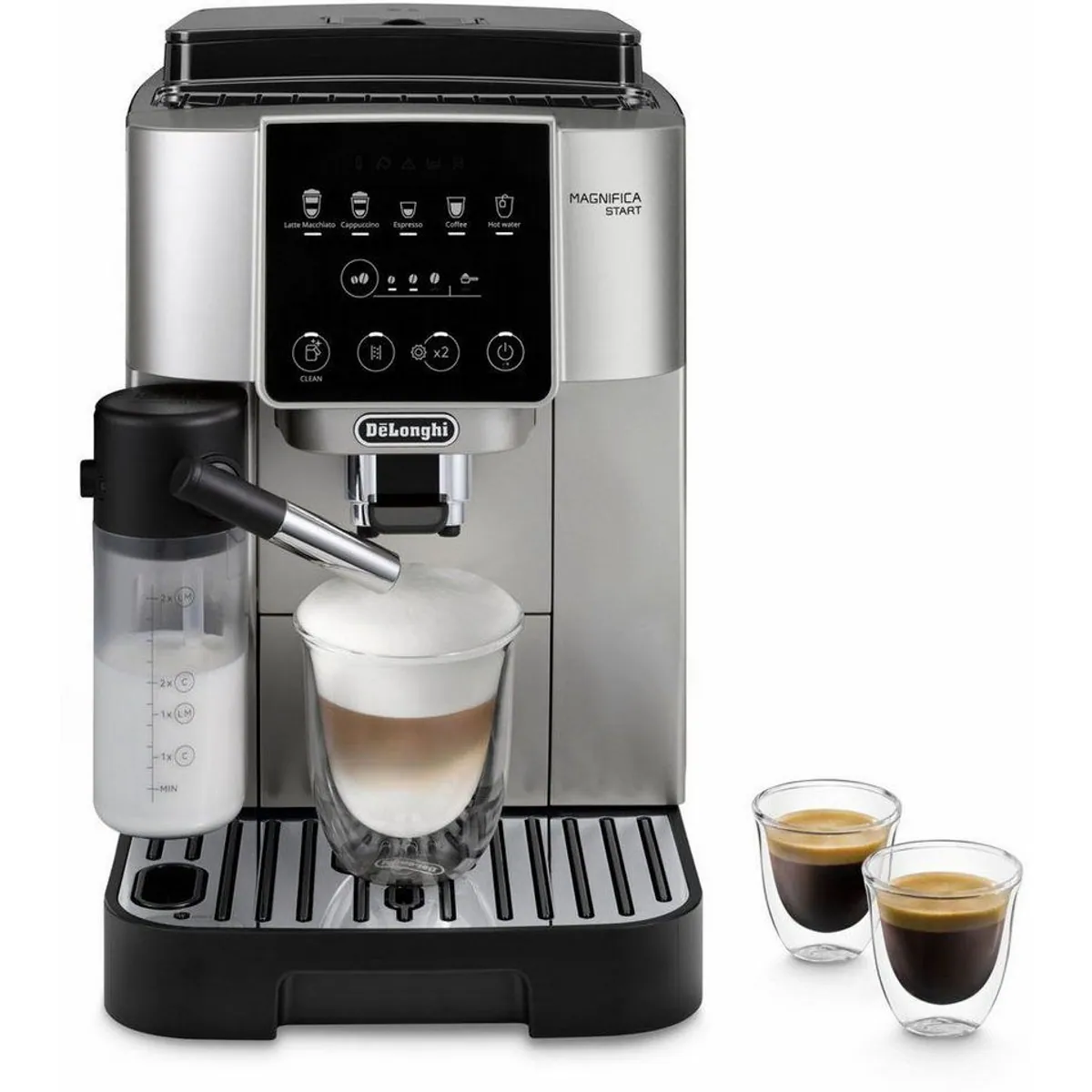 De'Longhi Kaffeevollautomat Start Milk ECAM220.80.SB, einfache Bedienung, Milchkaraffe inklusive