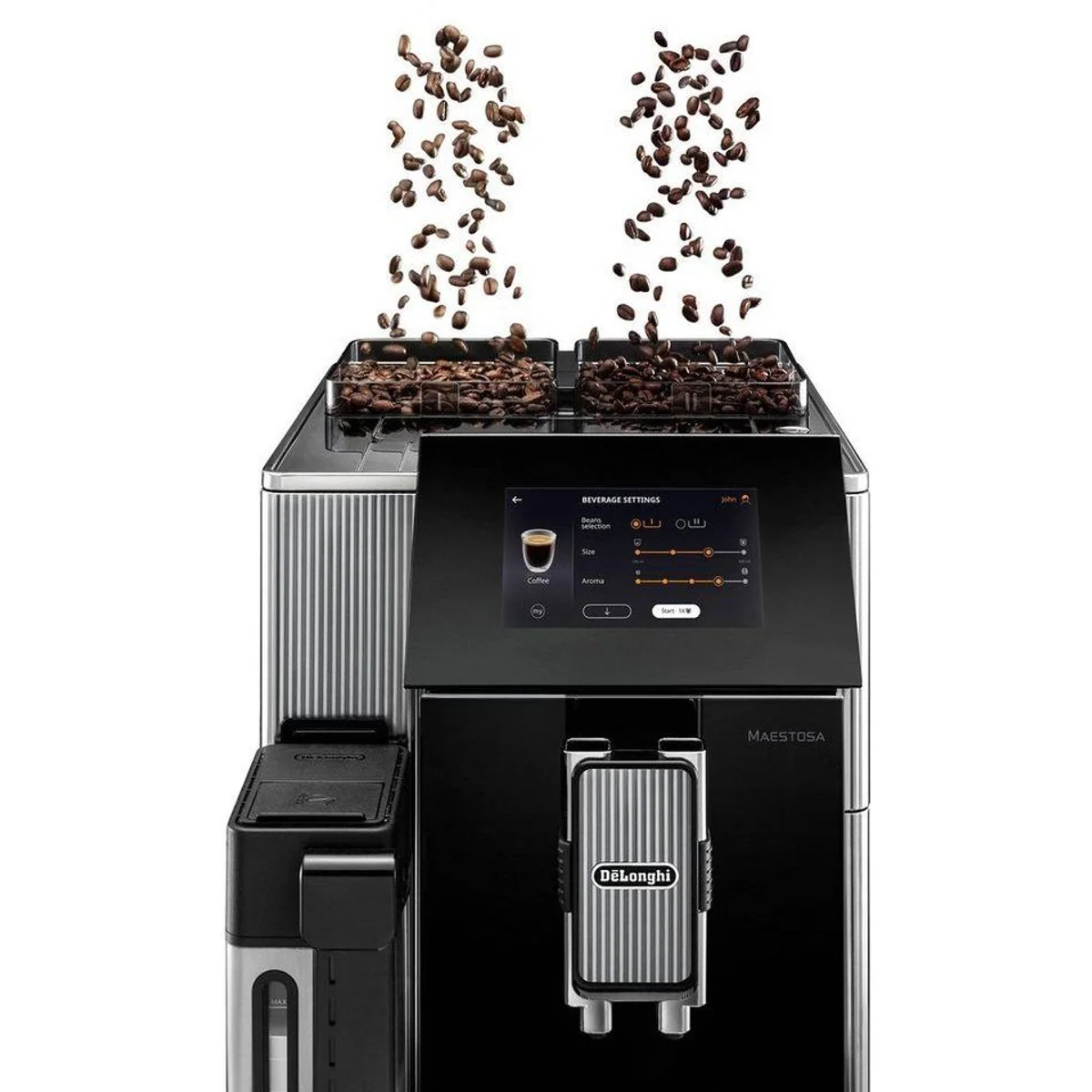 De'Longhi Maestosa EPAM960.75.GLM, 2 Bohnenbehälter, 22 Kaffeespezialitäten, Touchscreen 5