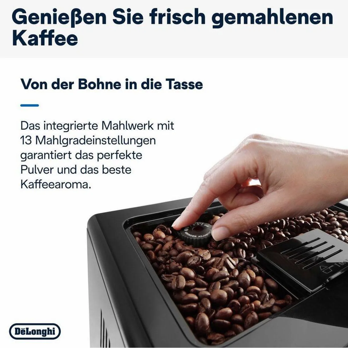 De'Longhi Eletta Evo ECAM46.860.B, vielseitige Kaffeezubereitung, integriertes Mahlwerk 3
