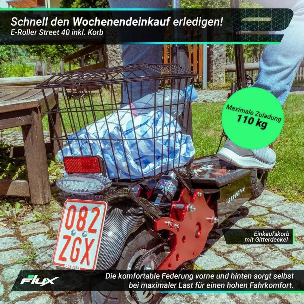eFlux Street 40 E-Scooter, 800 Watt Motor, klappbar 4