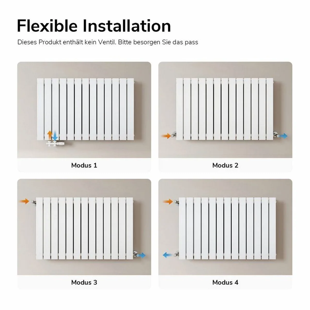 EMKE Heizkörper Doppellagig Flach Horizontal, hohe Heizleistung, kompakte Bauweise, elegantes Design 5