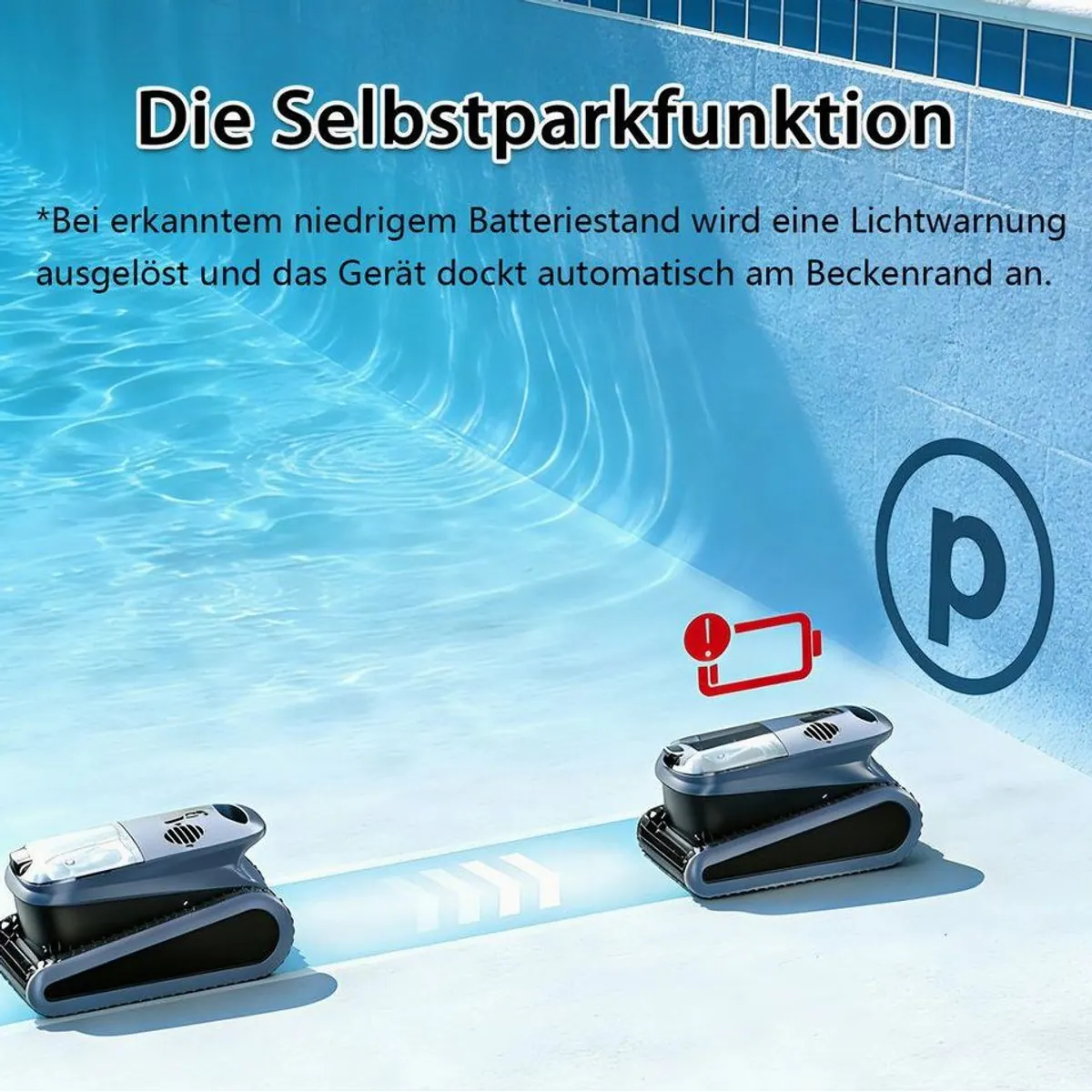 EVERCROSS U9 Poolroboter, intelligente Navigation, kabellos, für bis zu 200 m² 5