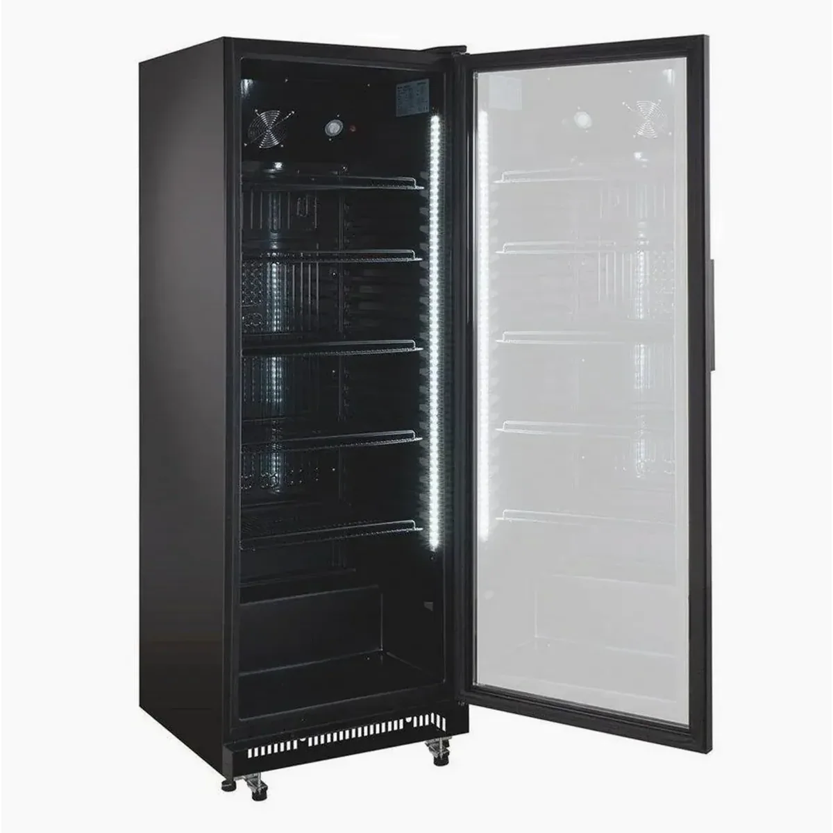 GastroHero Getränkekühlschrank GKS, 360 Liter Kühlvolumen, Umluftkühlung, abschließbare Glastür 2