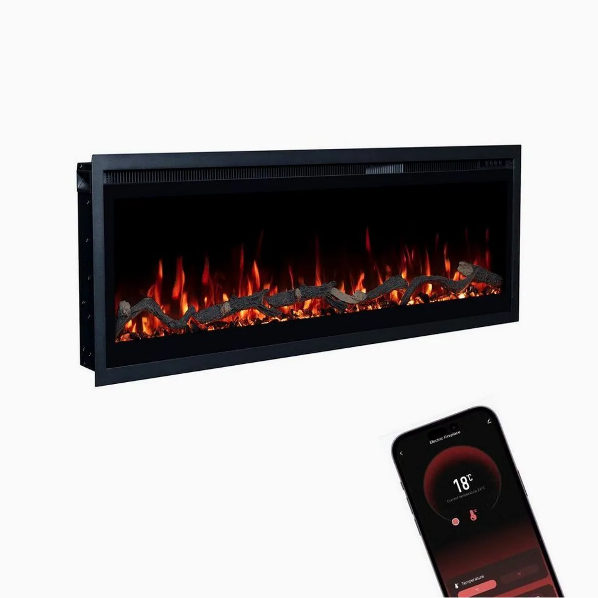 GLOW FIRE Elektrokamin Core, 3D Feuer, Heizleistung bis 1800 W, APP Steuerung