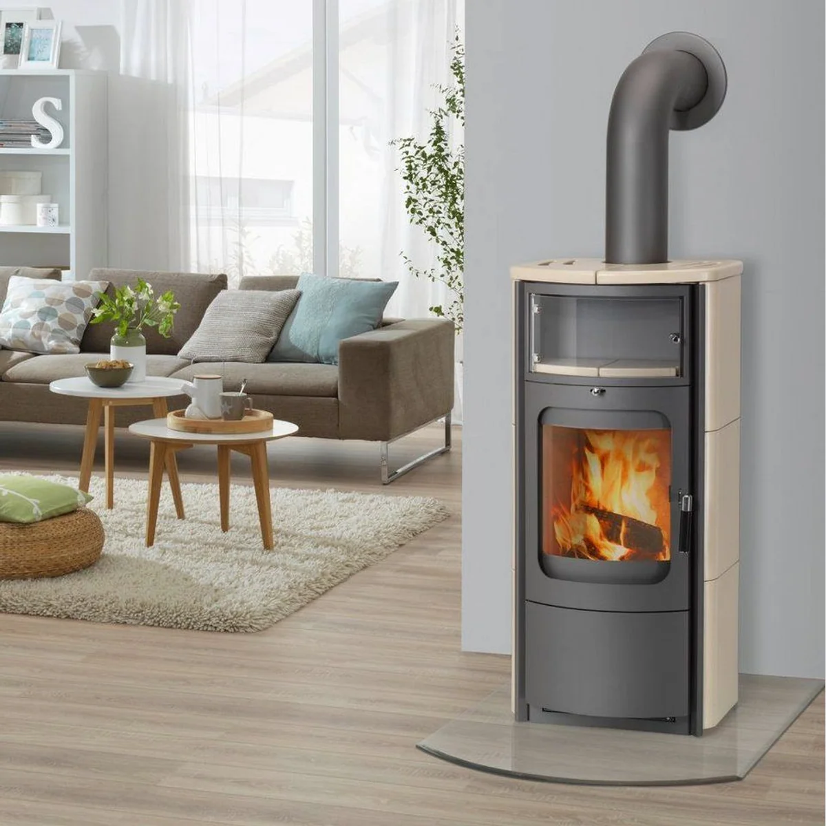 HARK Kaminofen Opera B Kachel creme, 7 kW, hoher Wirkungsgrad 2