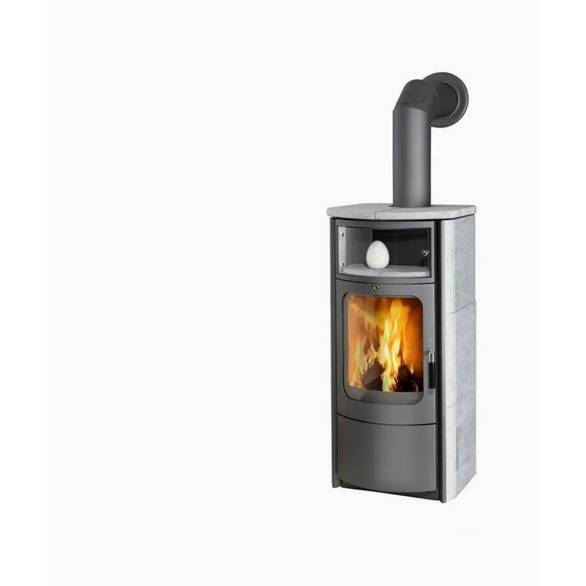 HARK Kaminofen Opera B, 7 kW, Dauerbrand, titanfarbener Stahlkorpus