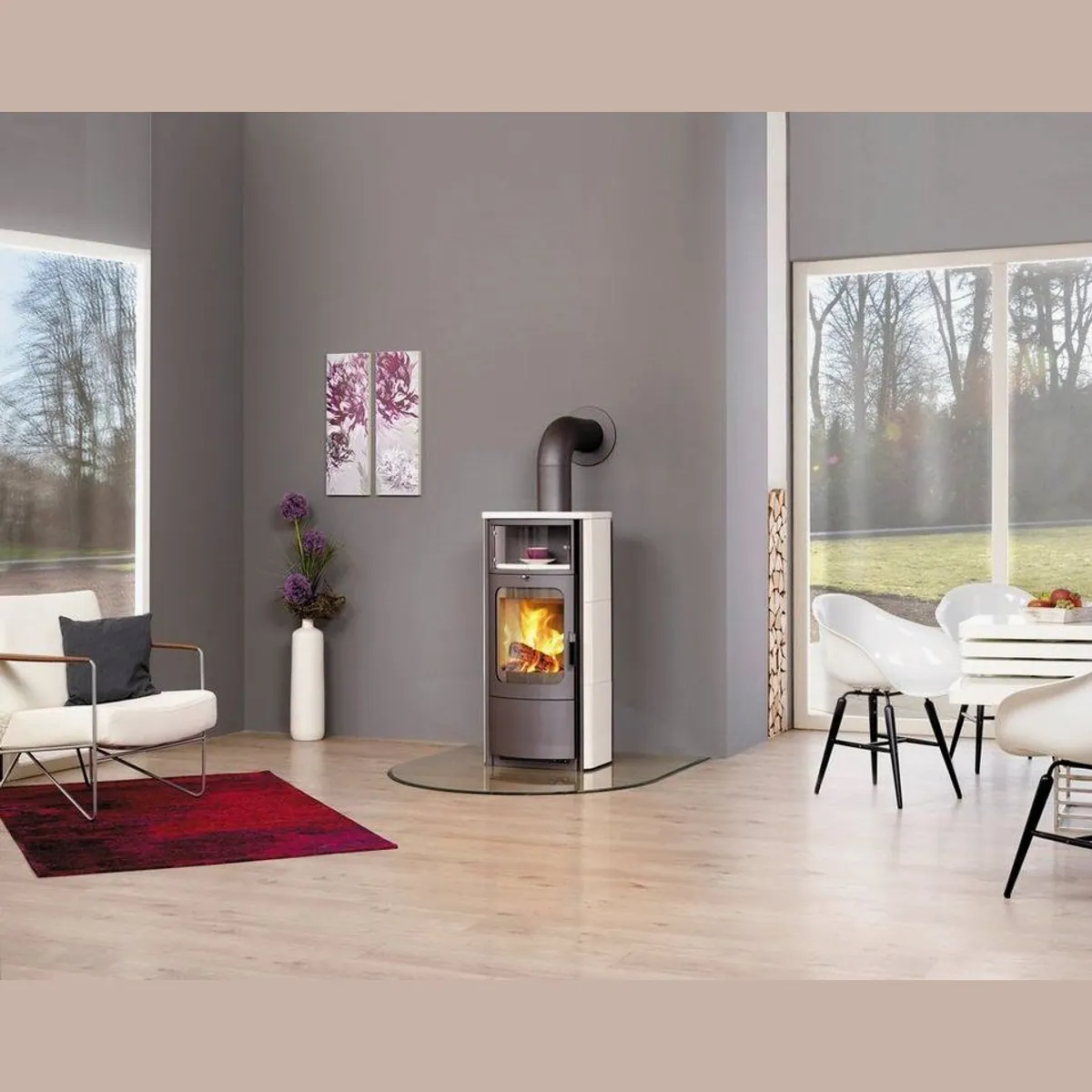 HARK Kaminofen Opera B, 7 kW Nennwärmeleistung, Kacheln, Vermiculite 2