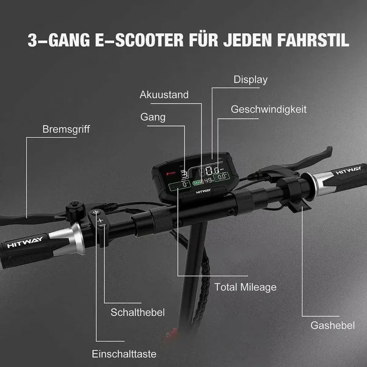 HITWAY E-Scooter 10", 500 W Motor, bis zu 120 km Reichweite 2