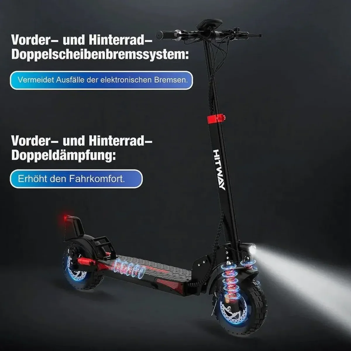 HITWAY E-Scooter 10", 500 W Motor, bis zu 120 km Reichweite 4