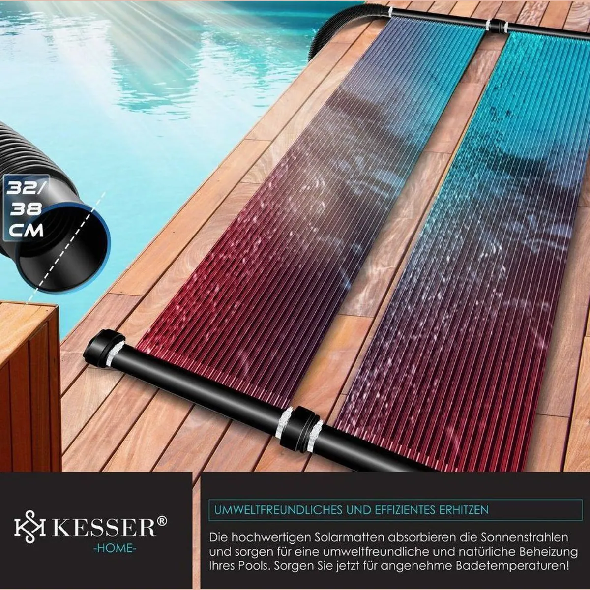 KESSER Solarheizmatte, vielseitig einsetzbar für Pools bis 24.000 Liter 3