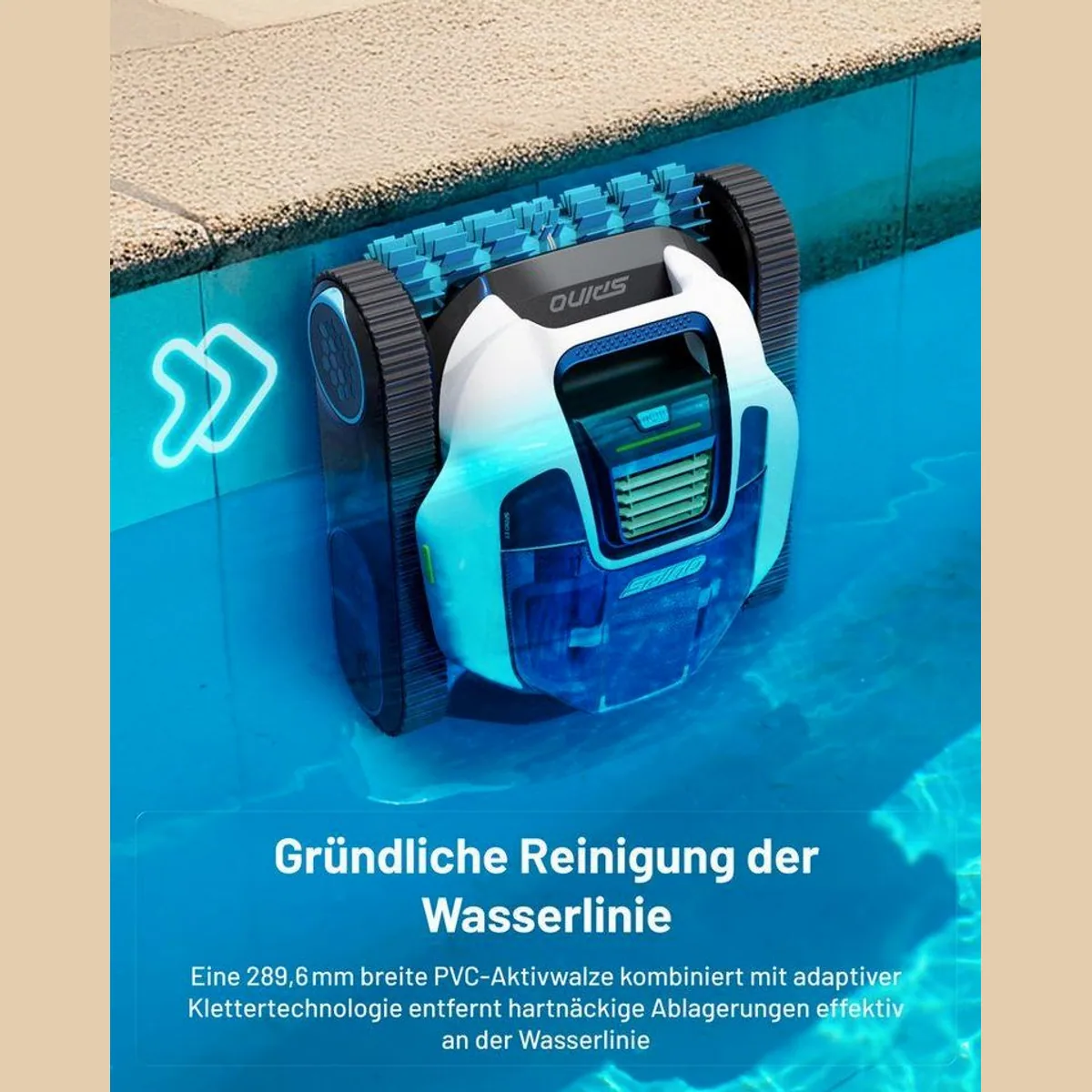 Mammotion SPINO E1 Poolroboter, kabellos, 210 Min Laufzeit, 5 Reinigungsmodi 3