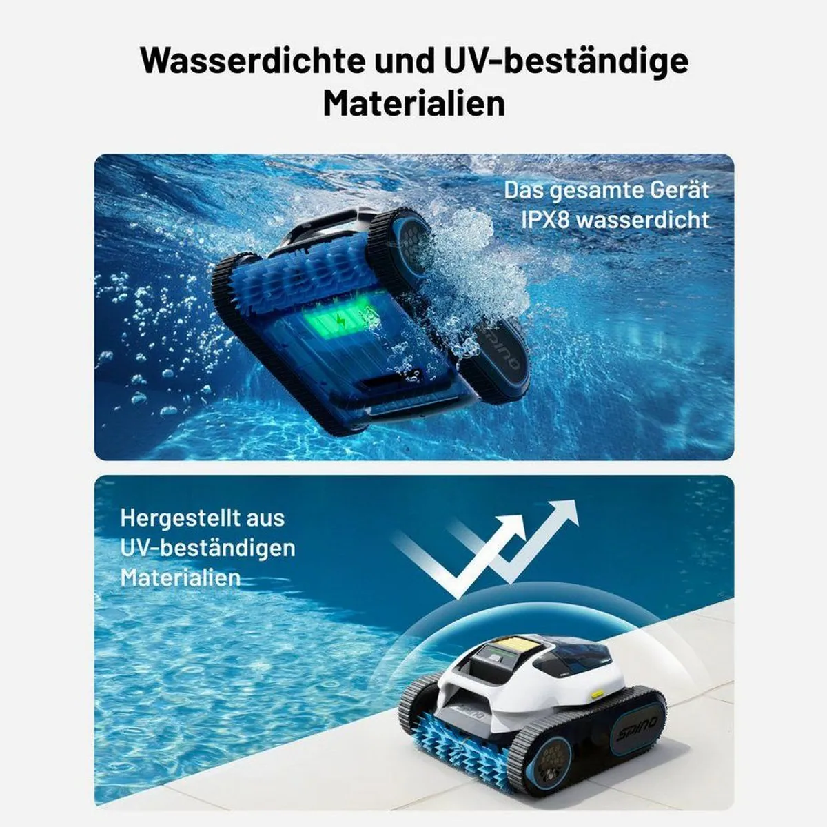 Mammotion SPINO E1 Poolroboter, kabellos, 210 Min Laufzeit, 5 Reinigungsmodi 4