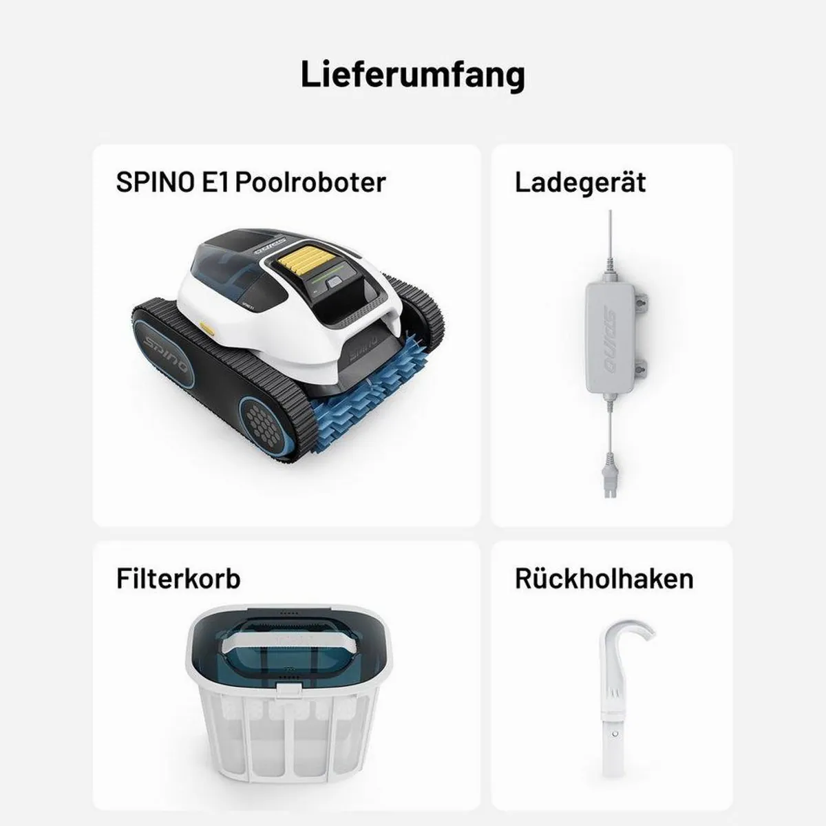 Mammotion SPINO E1 Poolroboter, kabellos, 210 Min Laufzeit, 5 Reinigungsmodi 5