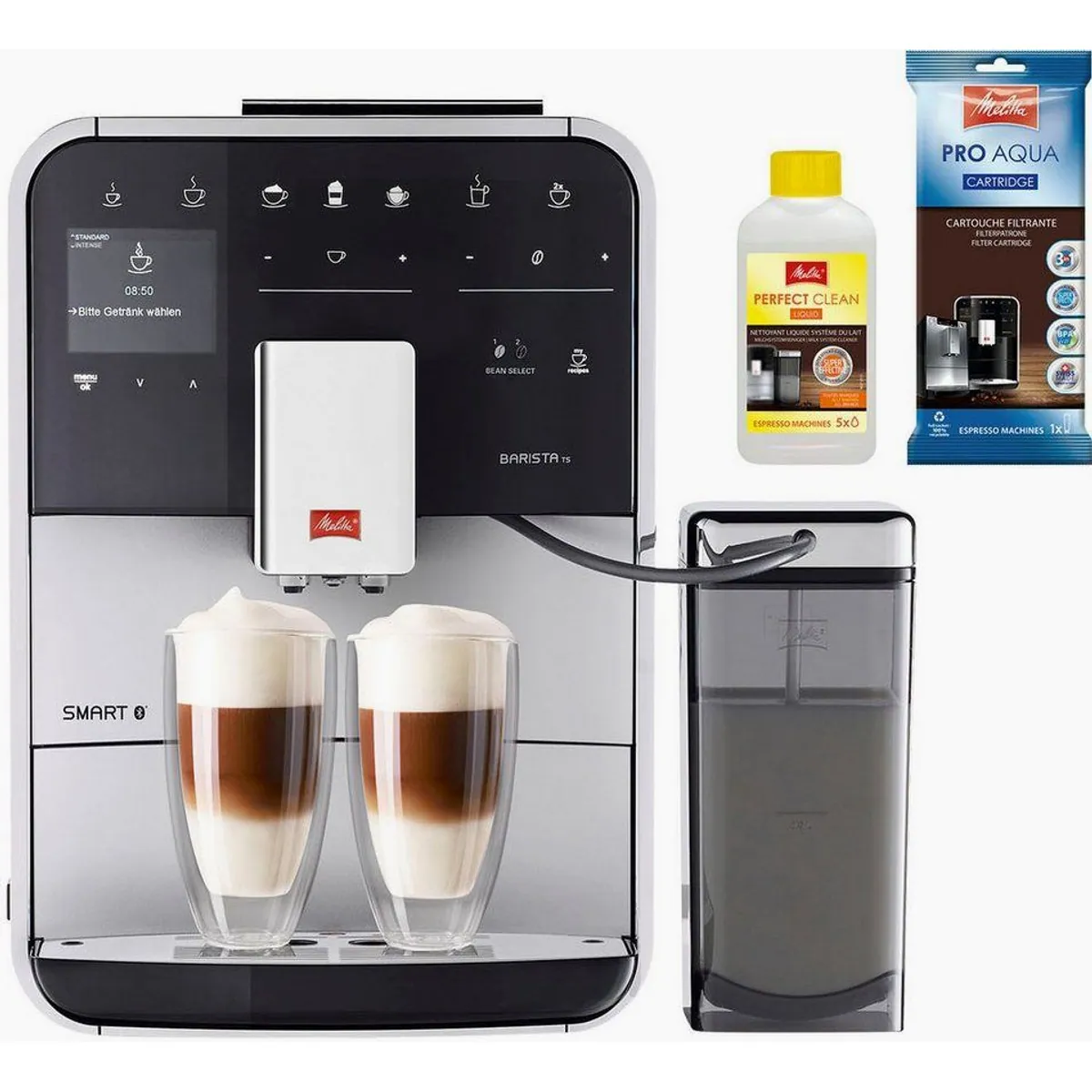 Melitta Kaffeevollautomat Barista TS Smart, 21 Kaffeerezepte & 8 Benutzerprofile, 2-Kammer Bohnenbehälter