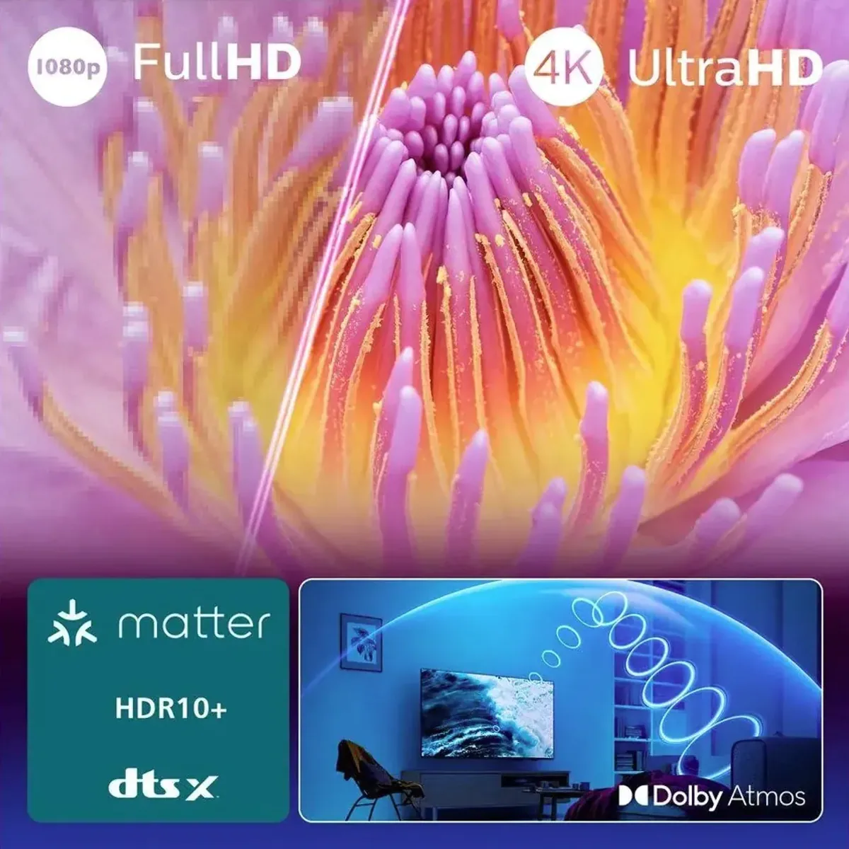 Philips 55PUS7000/12 LED-Fernseher, 4K Auflösung, Dolby Atmos, Smart TV 5