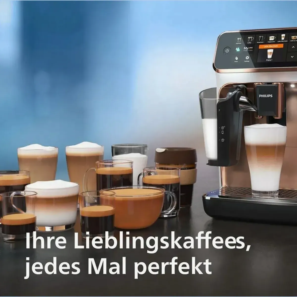 Philips 5400 Series EP5443/70 Kaffeevollautomat, 12 Kaffeespezialitäten, individuelle Benutzerprofile 5