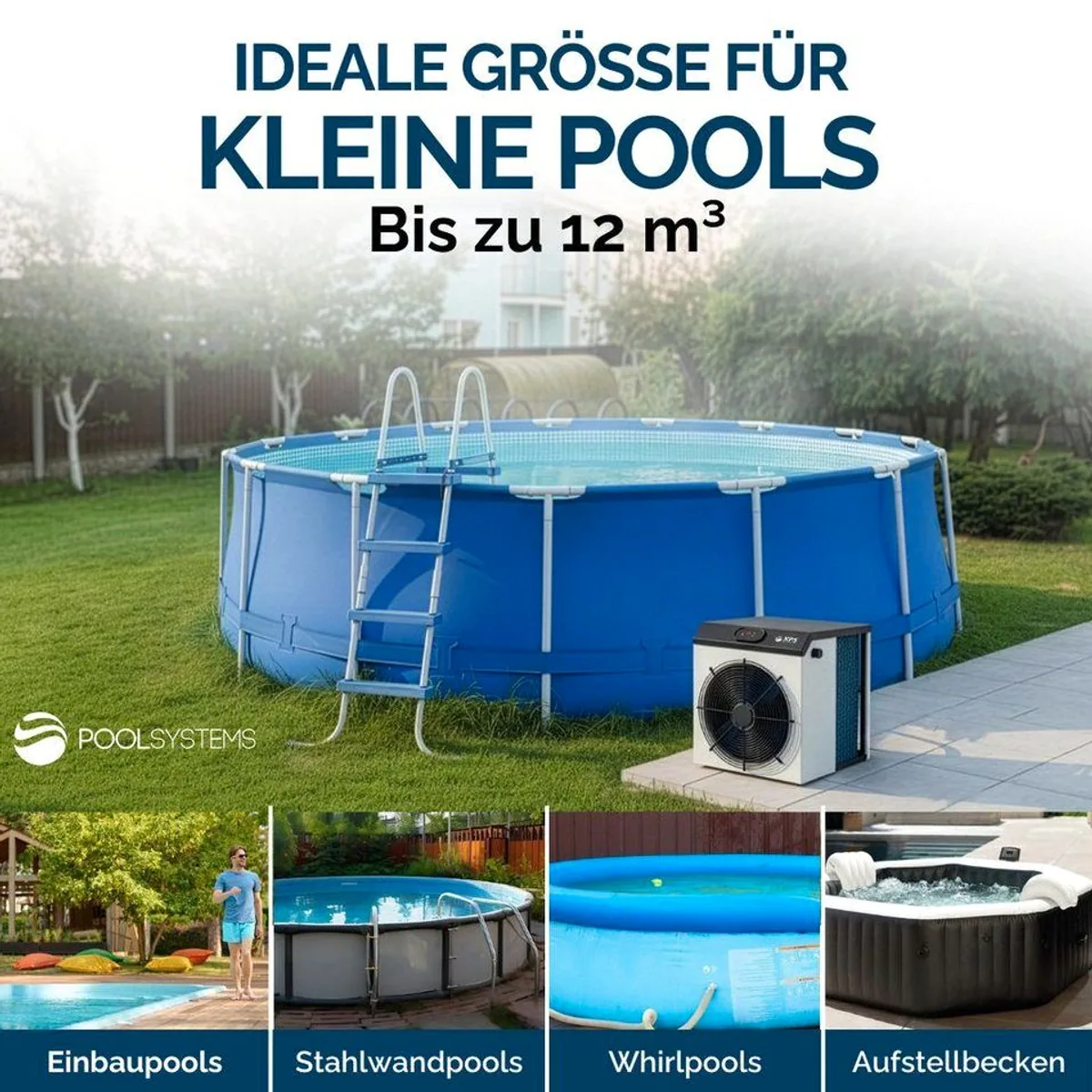 POOLSYSTEMS XPS-35 Wärmepumpe, 3.500 Watt Heizleistung, energieeffizient und kompakt 5