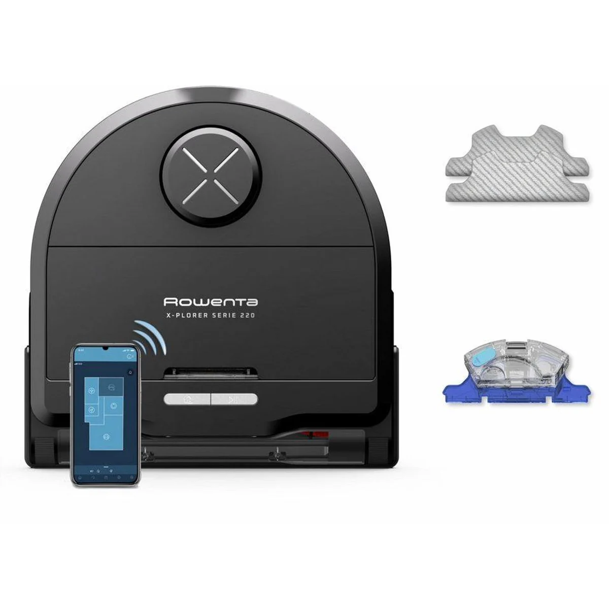Rowenta RR9465 X-PLORER Saugroboter, Wischfunktion, beutellos, App-Steuerung