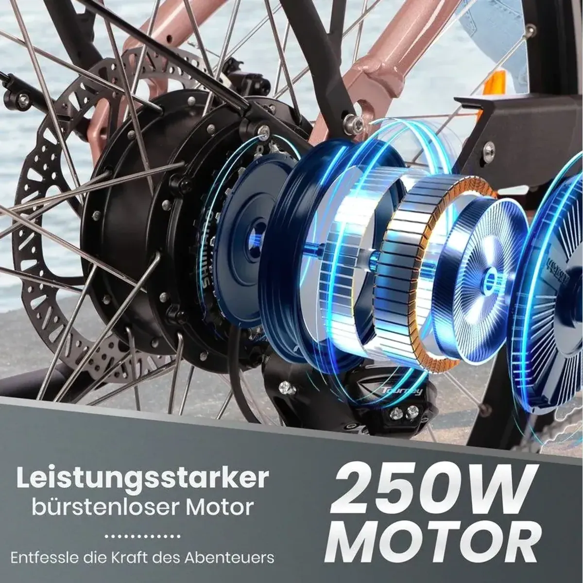 SAXXX E-Bike Cityrad, 28 Zoll, 90 km Reichweite, 250 W Motor 2