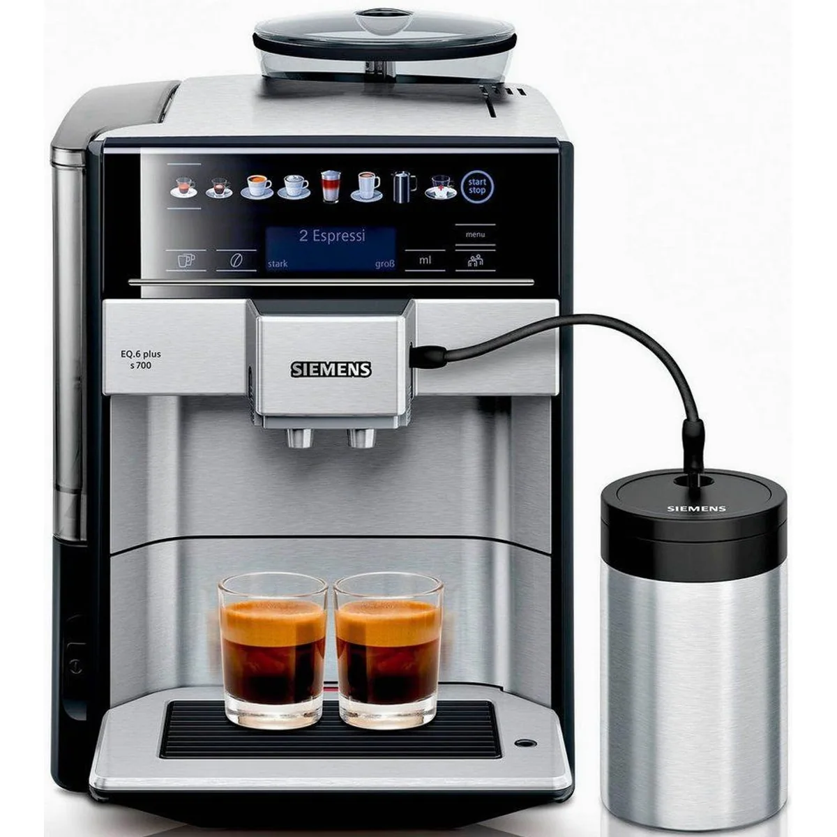 SIEMENS EQ6 plus s700 TE657M03DE, vielfältige Kaffeespezialitäten, Edelstahl-Milchbehälter, automatische Dampfreinigung 2