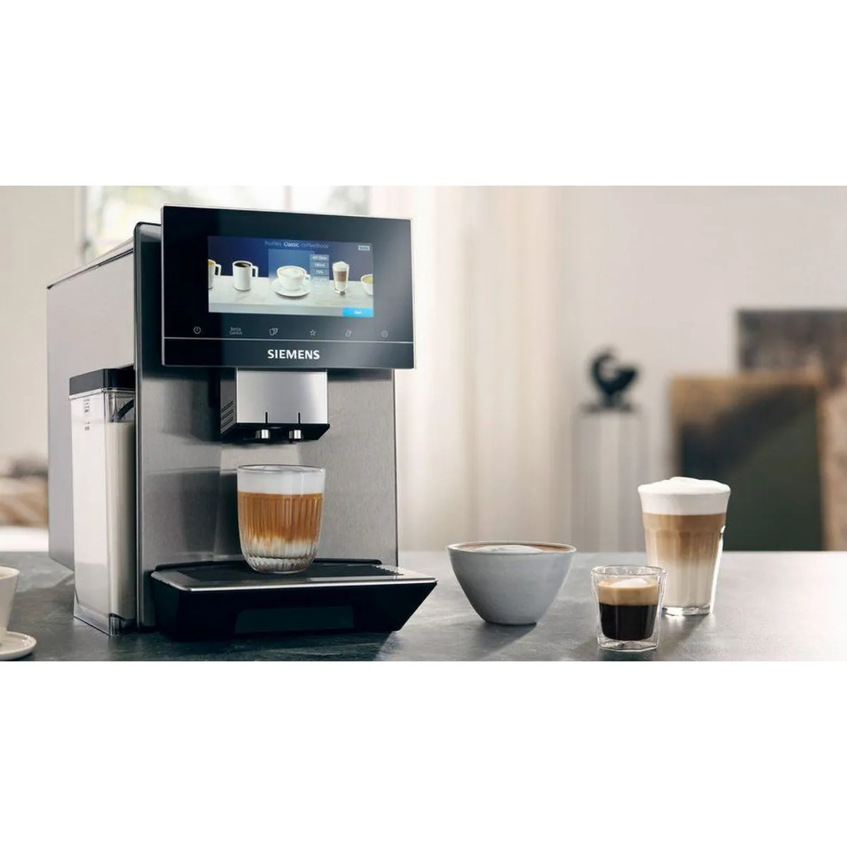 SIEMENS EQ900 Kaffeevollautomat, intuitives TFT-Display, Barista-Modus 3