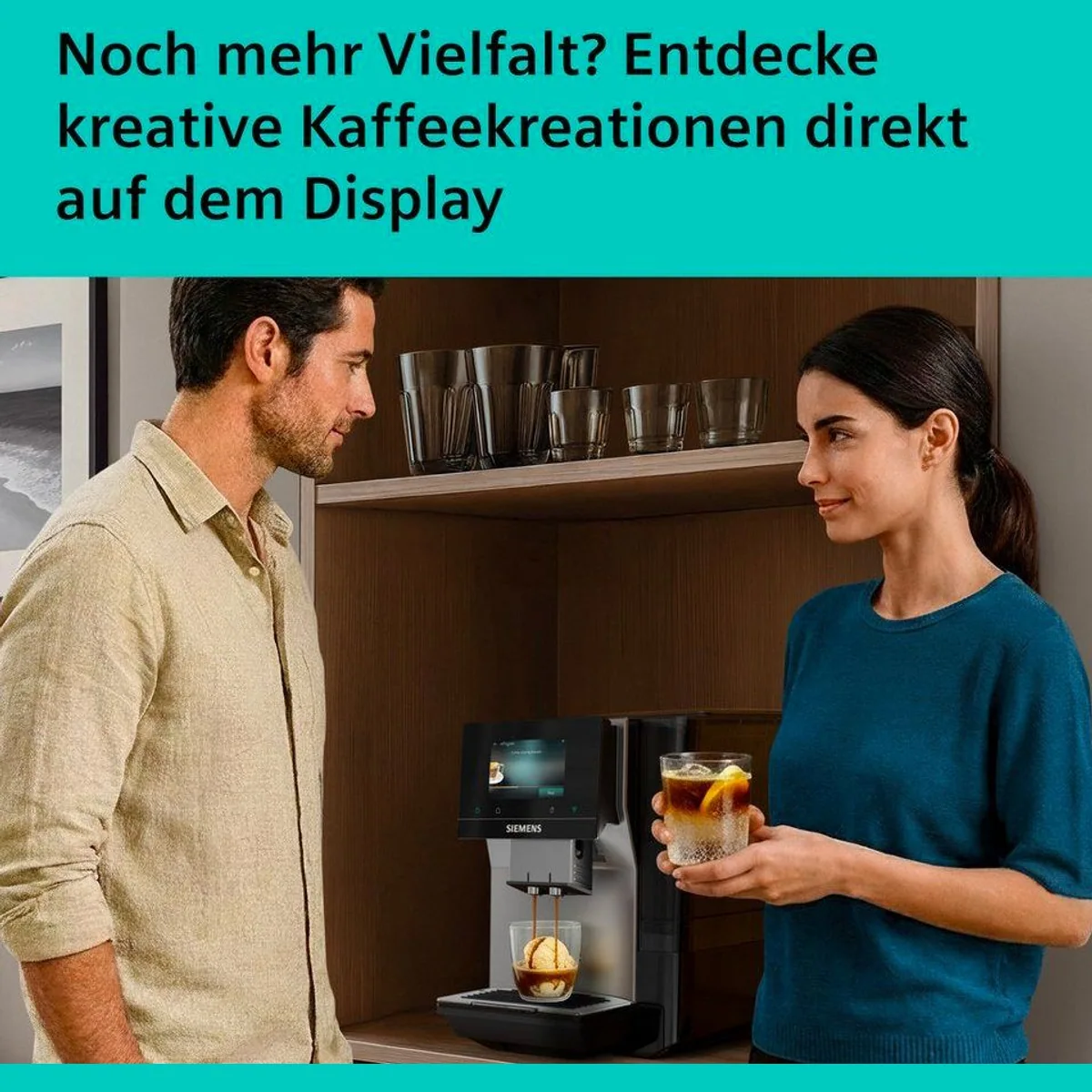 SIEMENS EQ700 TP725ET7 Kaffeevollautomat, XL-Getränke, 20 Favoriten, Full-Touch-Display 3