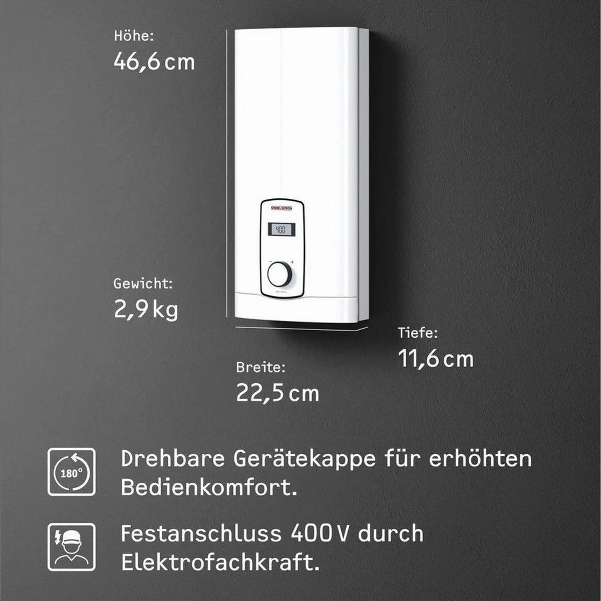 STIEBEL ELTRON DHB-E 18/21/24 LCD, gradgenaue Temperaturwahl, 3i Technologie, elektronisch 5