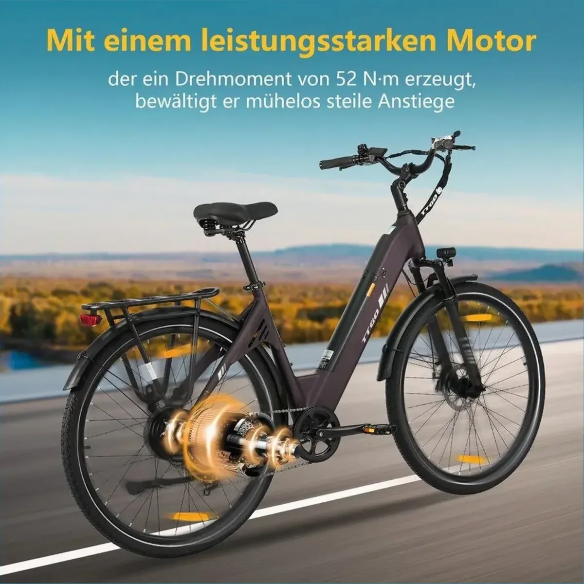 TTGO E-Bike C3 SE, 120 km Reichweite, 5-Gang Shimano, 25 kg leicht 5