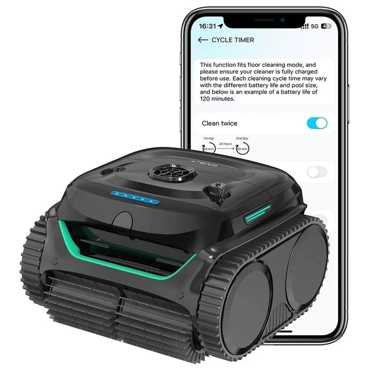 WYBOT Poolroboter C2, intelligente Navigation, 180 Minuten Laufzeit, Auto-Park-System 2