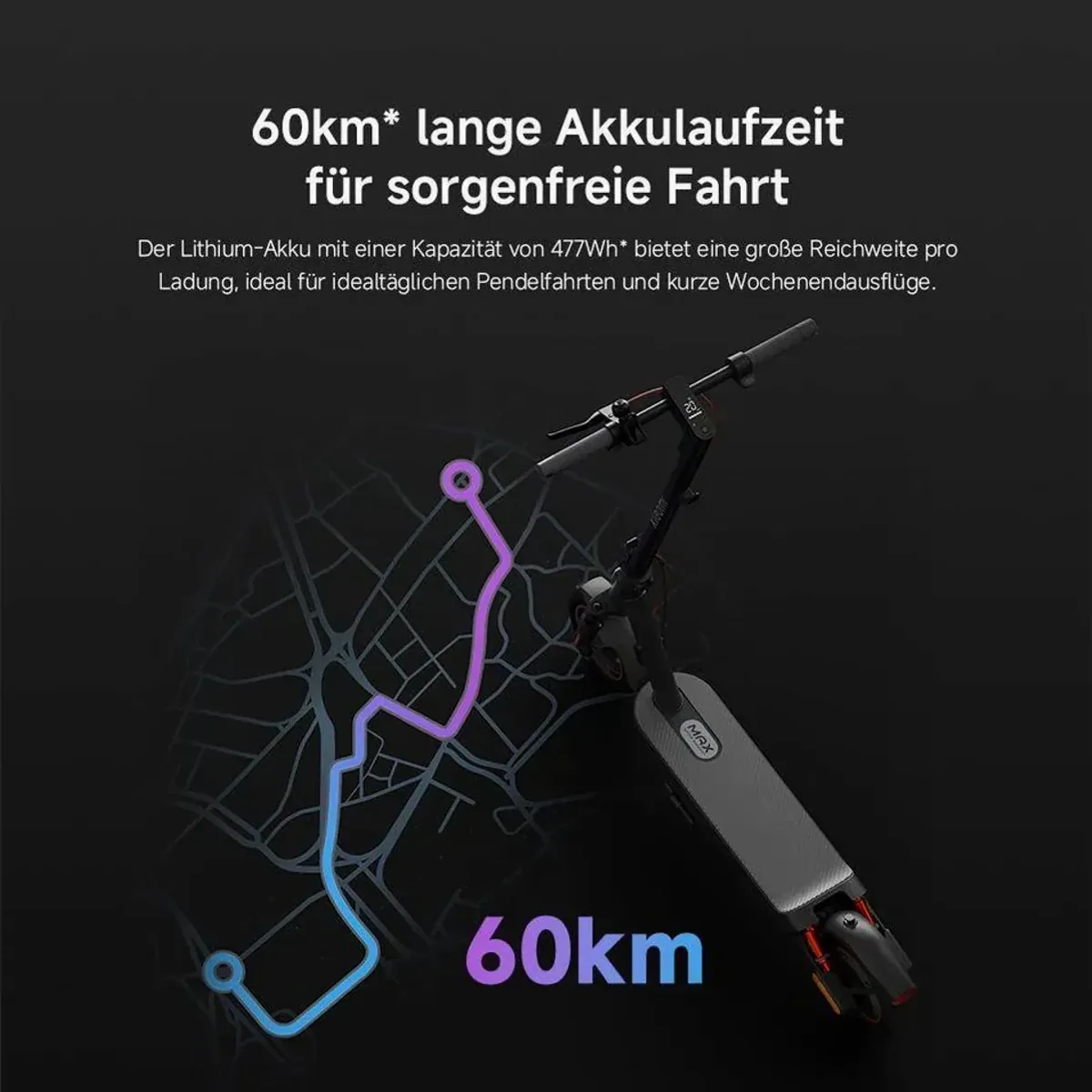 Xiaomi E-Scooter 5 Max, 400 W Leistung, 20 km/h Geschwindigkeit, bis zu 60 km Reichweite 4